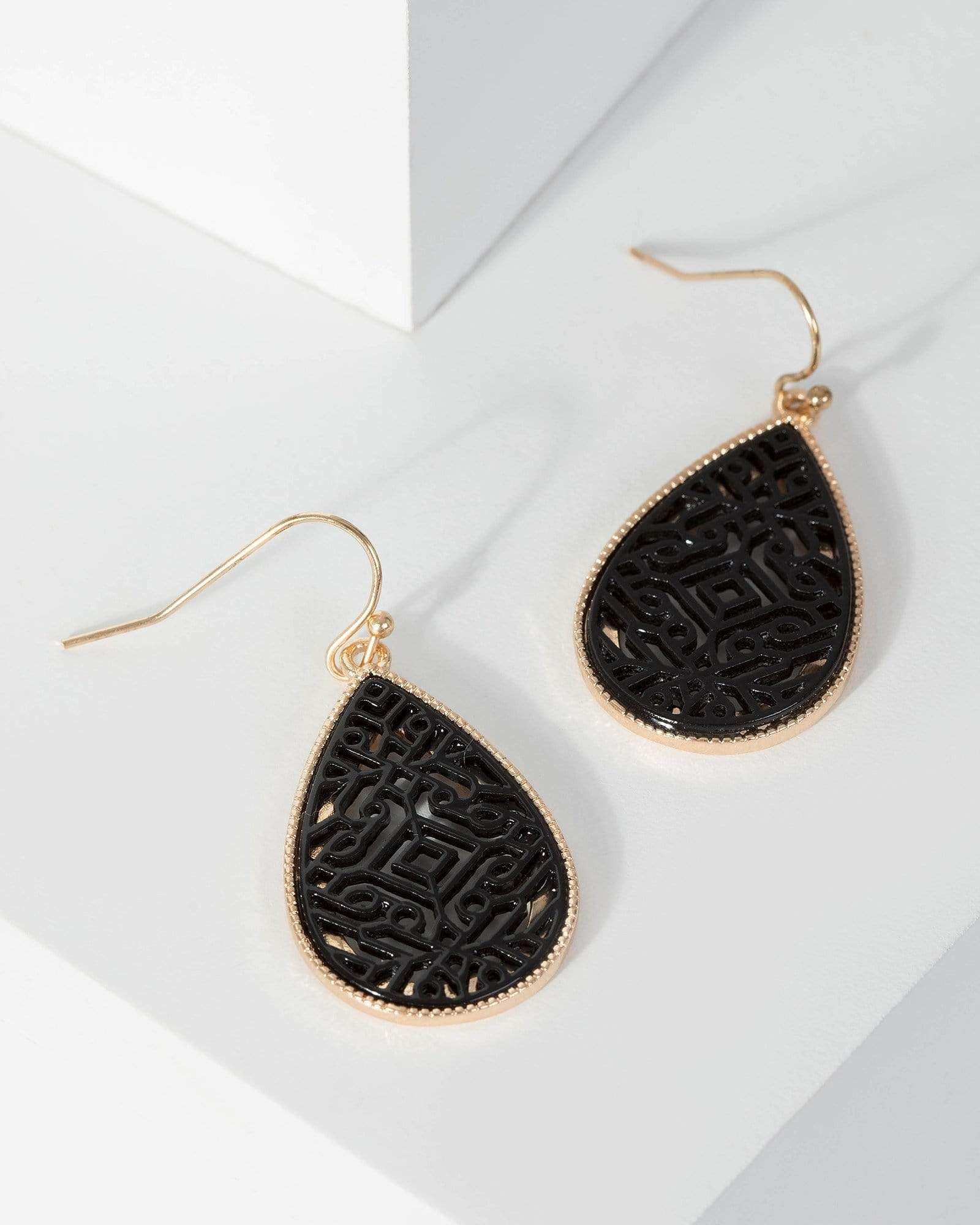 Black Filigree Hook Earrings sold by Collete Hayman