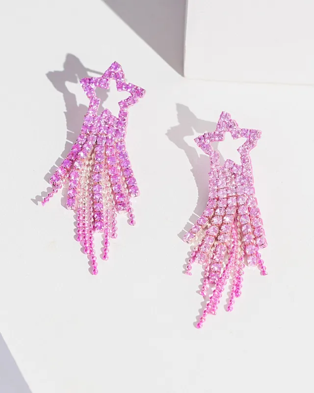 Purple Crystal Star Drop Earrings sold by Collete Hayman