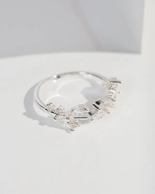 Silver Cubic Zirconia Leaf Ring sold by Collete Hayman