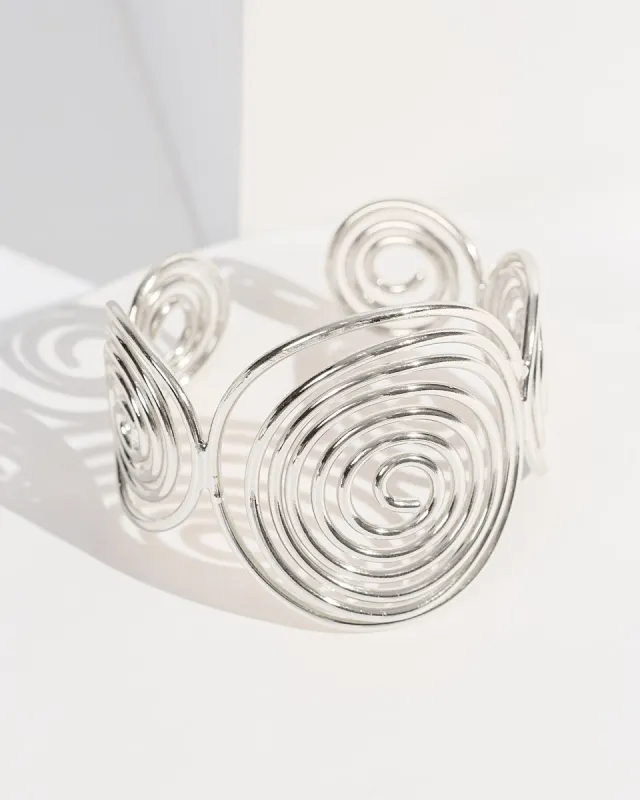 Silver Spiral Statement Cuff Bracelet sold by Collete Hayman