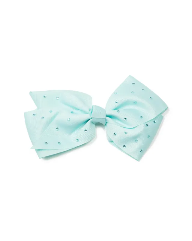 Sky Blue Diamante Stone Large Bow Hair Clip sold by Collete Hayman