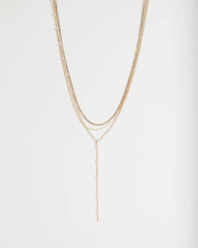 Gold Multi Pack Pearl And Metal Necklace sold by Collete Hayman