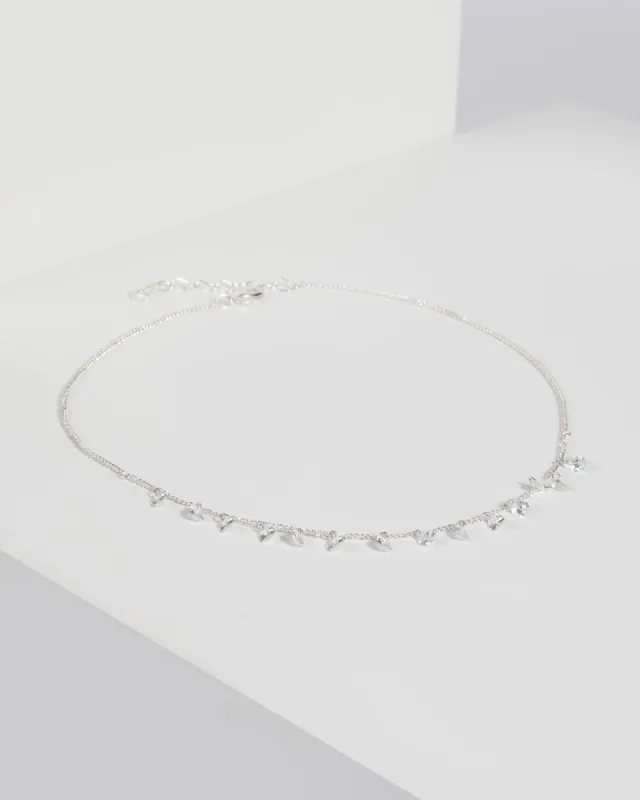 Cubic Zirconia Tear Drop Chain Necklace sold by Collete Hayman