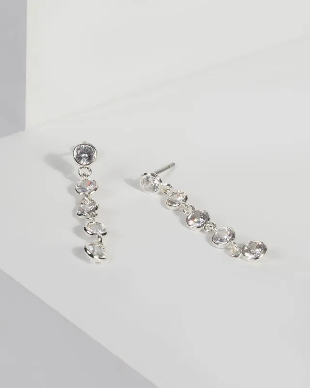 Silver Fine Crystal Drop Earrings sold by Collete Hayman
