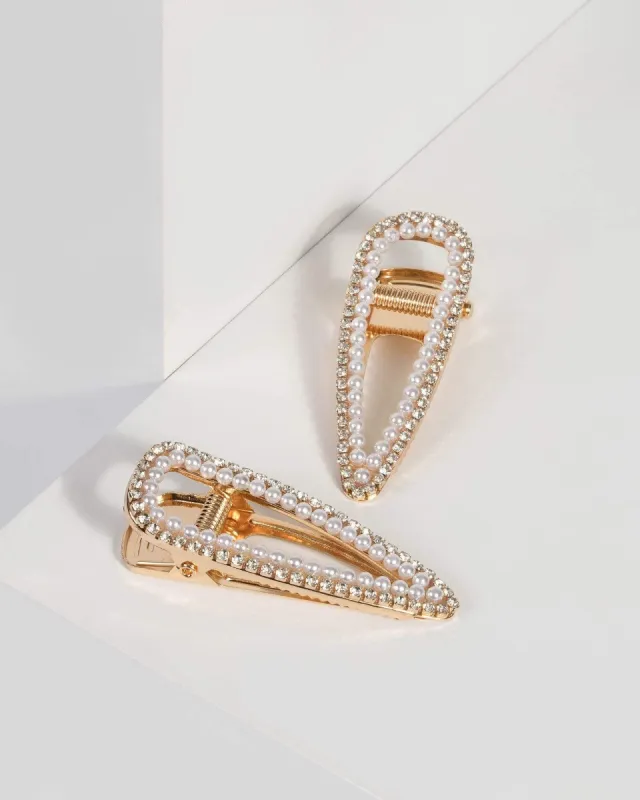 Crystal Glitzy Pearl Hair Clip sold by Collete Hayman