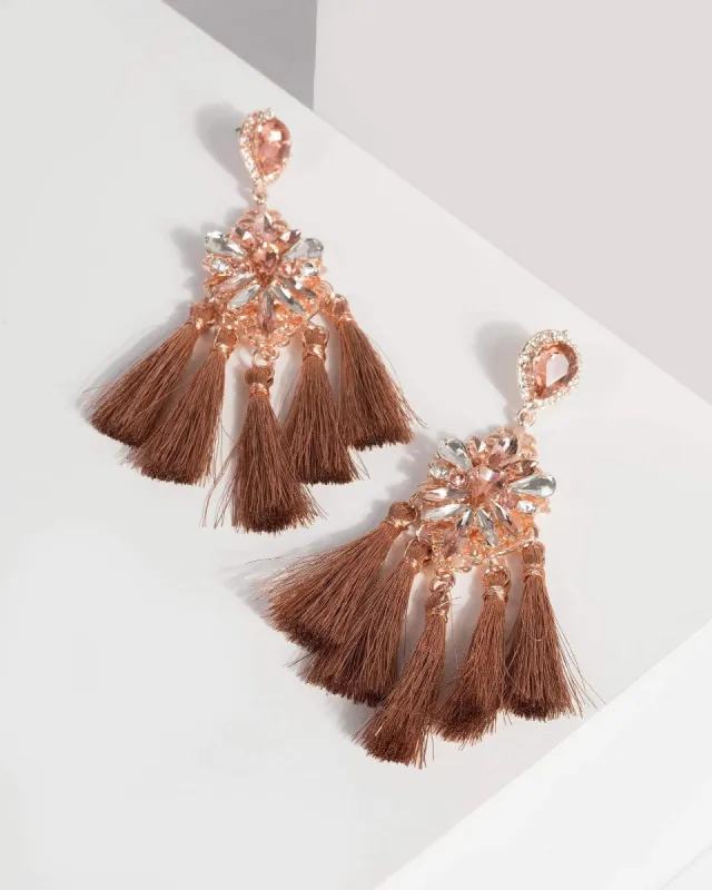 Pink Statement Crystal Drop Earrings sold by Collete Hayman