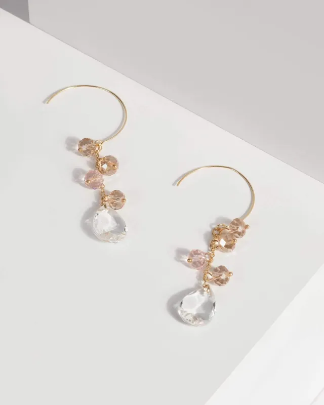 Pink Bead Embellished Hoop Earrings sold by Collete Hayman