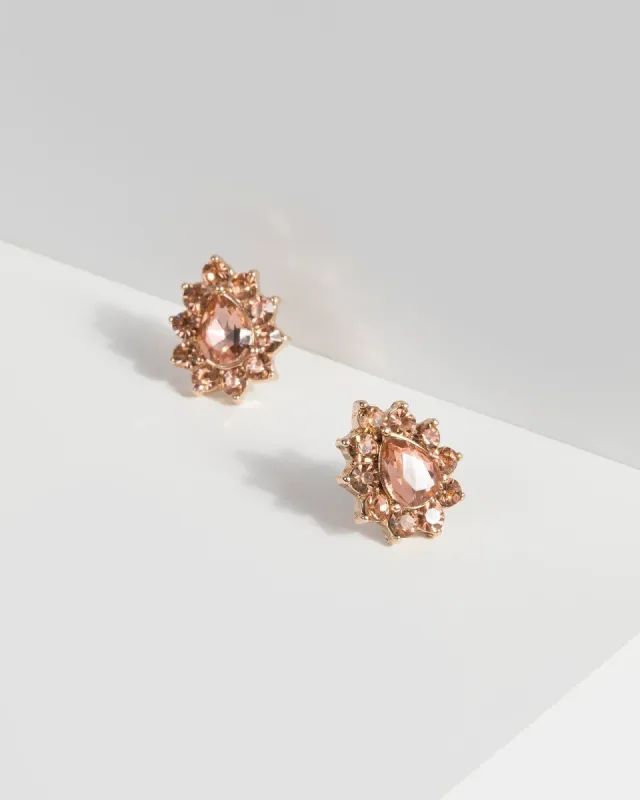 Pink Tear Drop Crystal Earrings sold by Collete Hayman