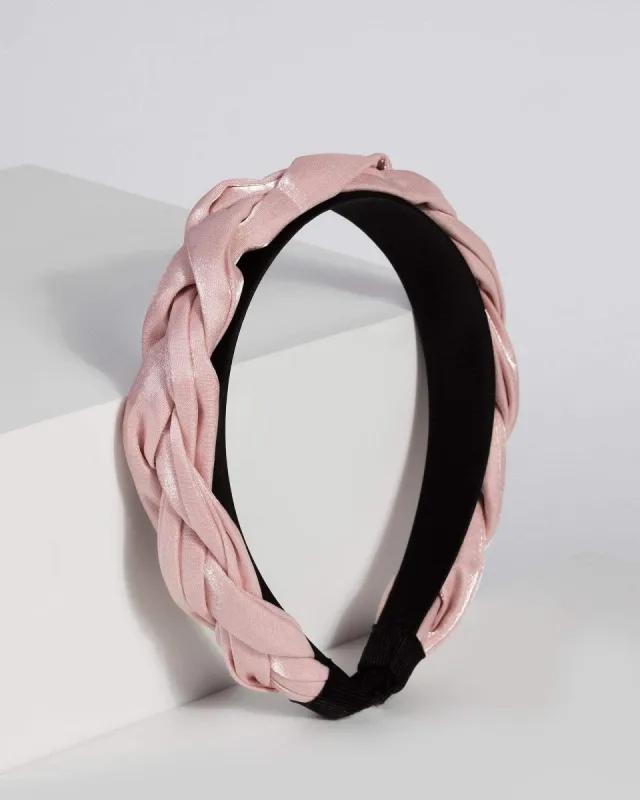 Pink Platted Fabric Headband sold by Collete Hayman
