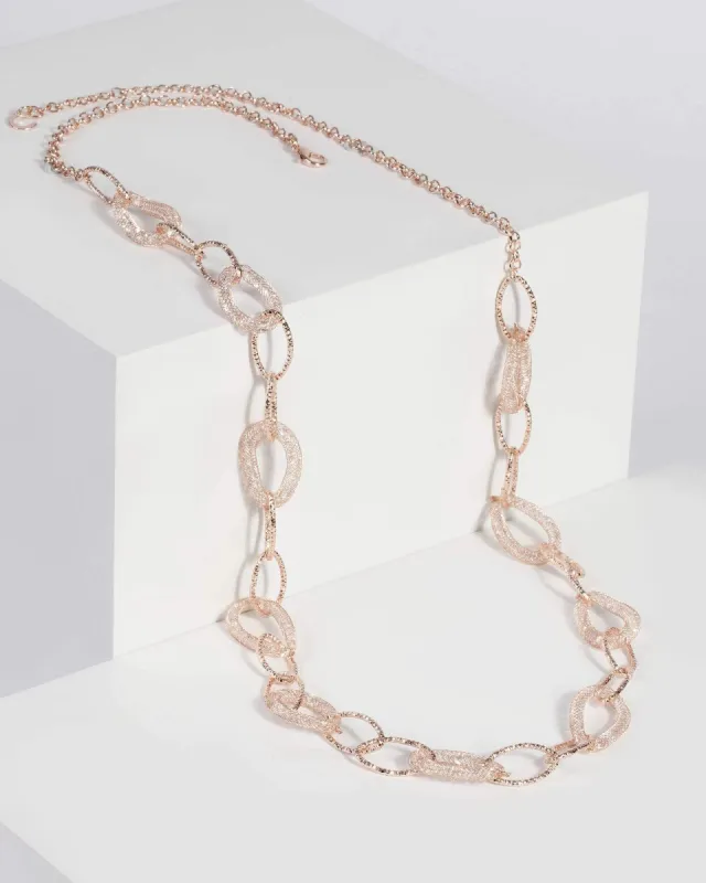 Pink Mesh Loop Chain Necklace sold by Collete Hayman
