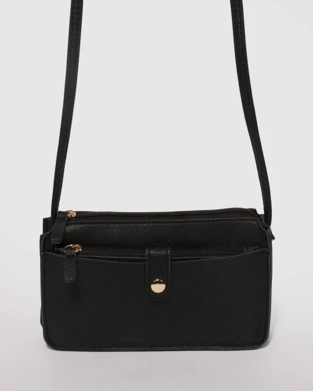 Black Selena Pocket Crossbody Bag sold by Collete Hayman