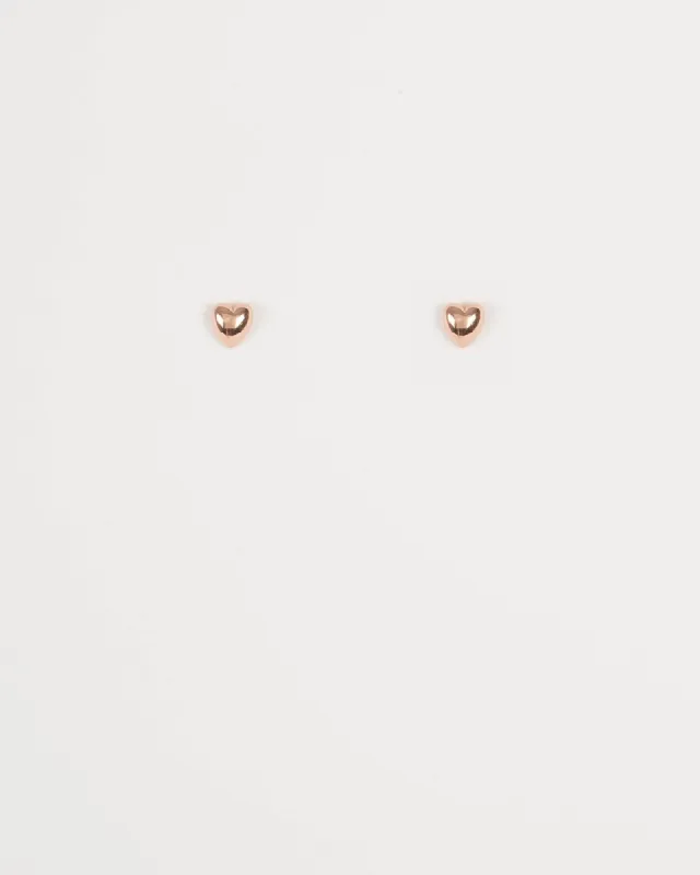 Rose Gold Plated Heart Stud Earrings sold by Collete Hayman