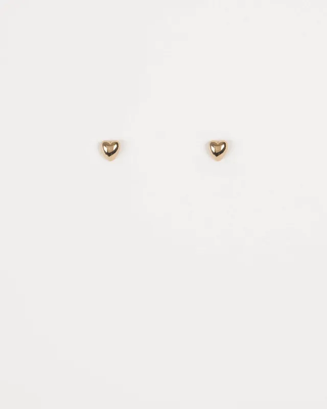 Gold Plated Heart Stud Earrings sold by Collete Hayman