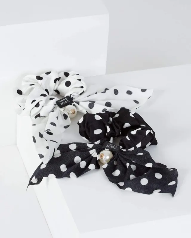 Multi Colour 2 Pack Spot Detail Hair Tie sold by Collete Hayman