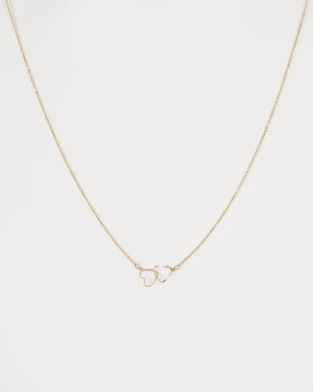 Gold Plated Double Heart Pendant Necklace sold by Collete Hayman