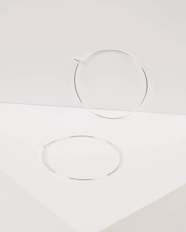 White Gold Plated Fine Hoop Earrings sold by Collete Hayman