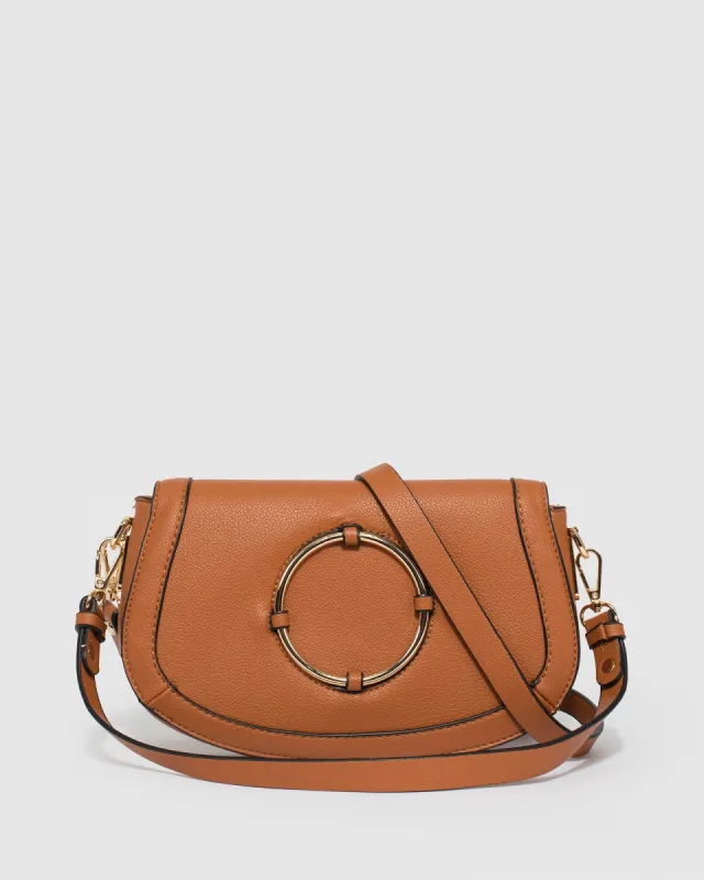 Tan Ceri Saddle Shoulder Bag sold by Collete Hayman