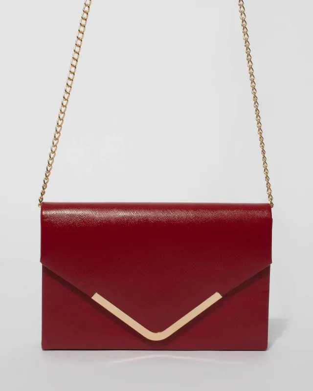 Red Lila Envelope Clutch Bag sold by Collete Hayman