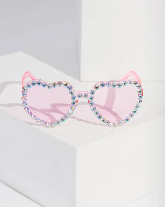 Pink Crystal Heart Sunglasses sold by Collete Hayman