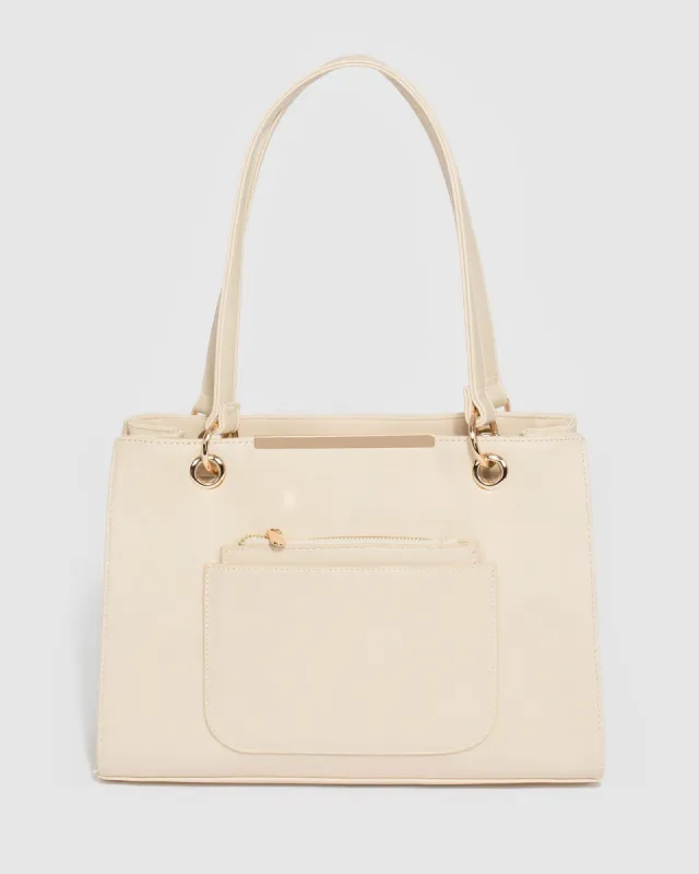 Ivory Megan Pouch Tote Bag sold by Collete Hayman