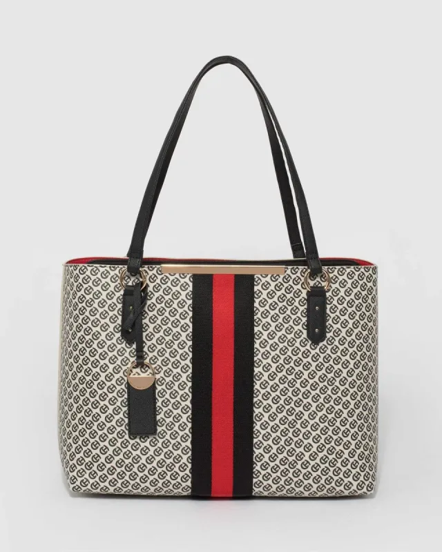 Monogram Print Angelina Webbing Tote Bag sold by Collete Hayman