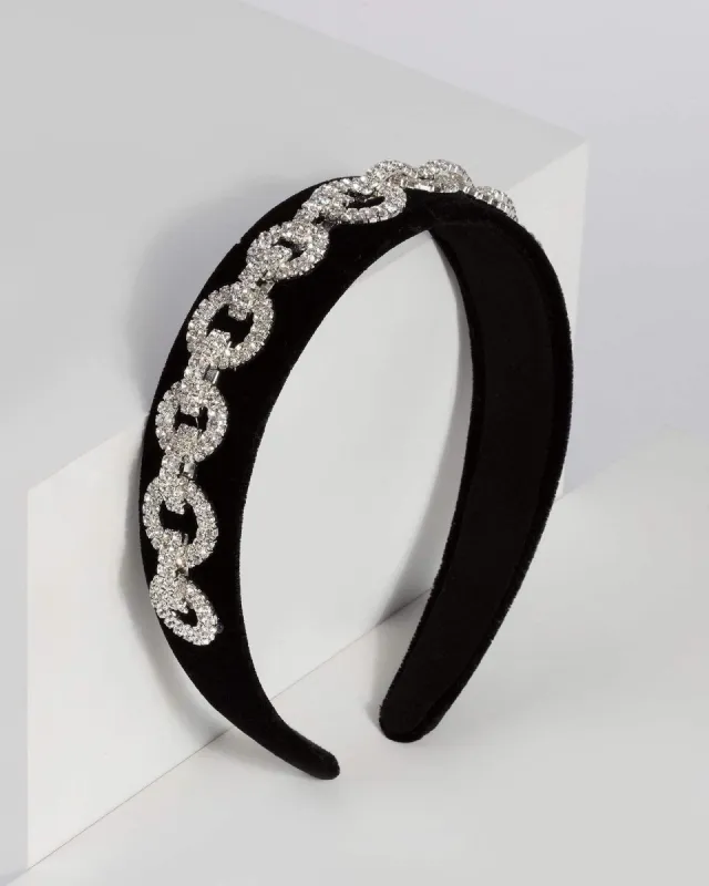 Silver Crystal Chain Link Headband sold by Collete Hayman