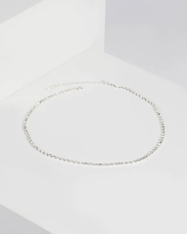 Silver Crystal Cup Chain Lariat Necklace sold by Collete Hayman