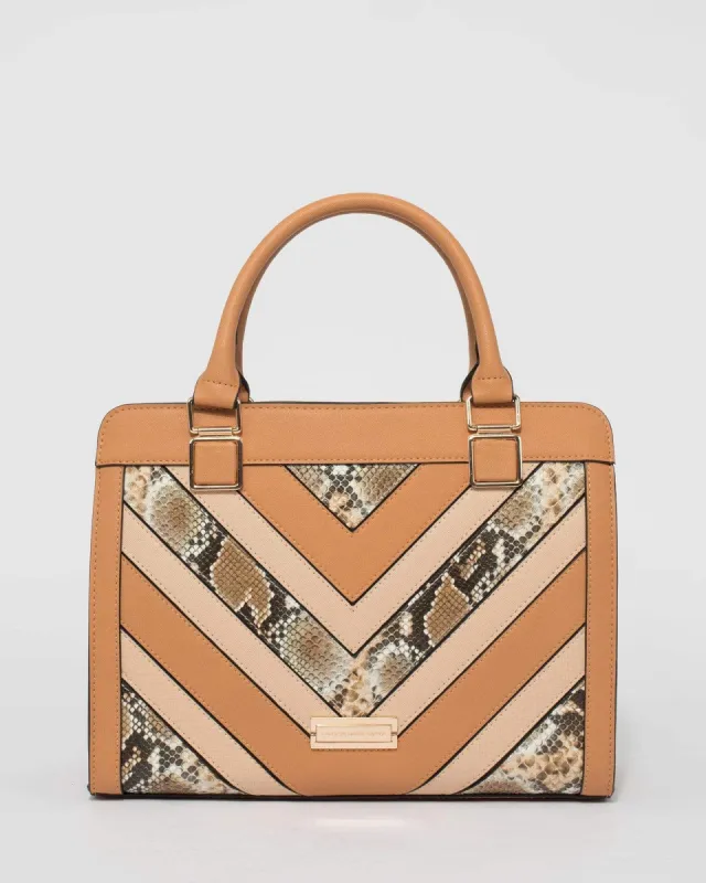Multi Colour Kimberley Arrow Panel Tote Bag sold by Collete Hayman