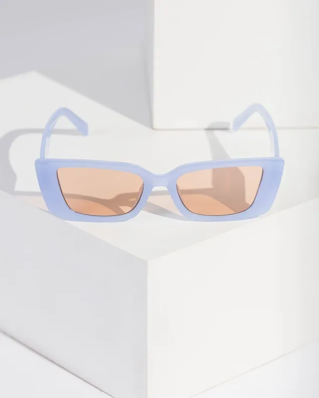 Blue Winged Rectangle Sunglasses sold by Collete Hayman