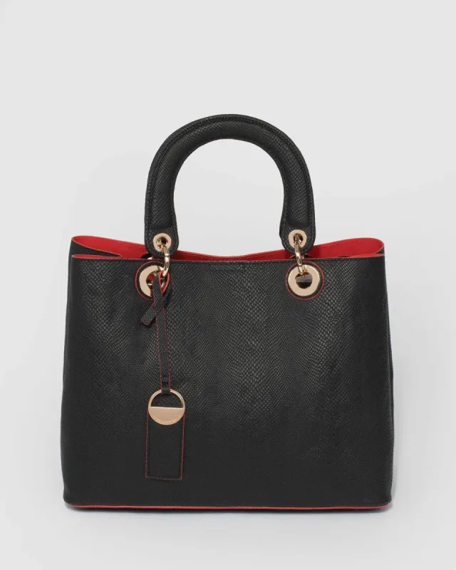 Black & Red Tori Medium Tote Bag sold by Collete Hayman