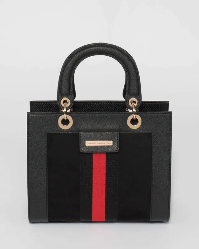 Black & Red Ella Panel Tote Bag sold by Collete Hayman