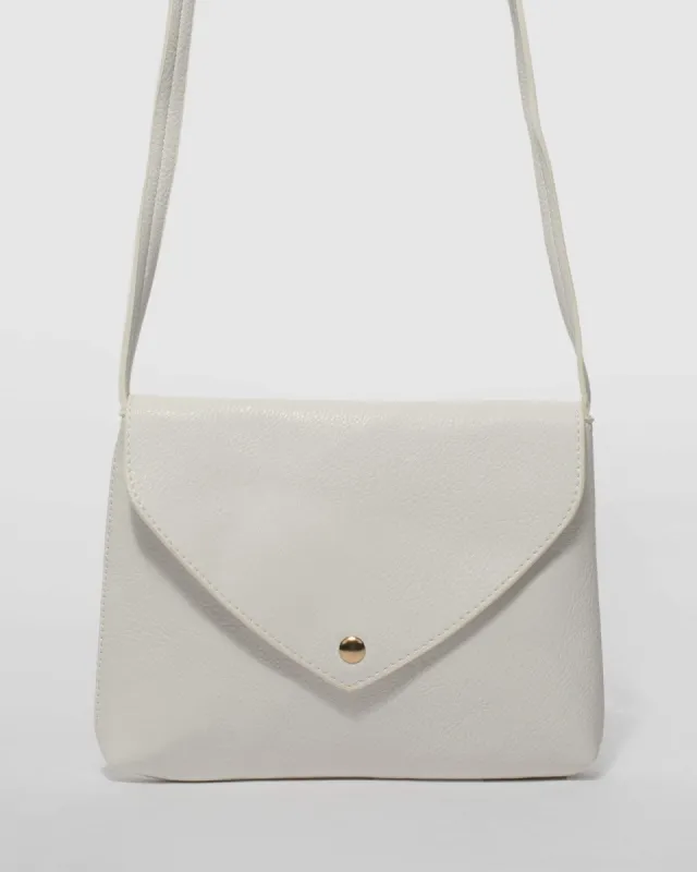 White Selena Envelope Crossbody Bag sold by Collete Hayman