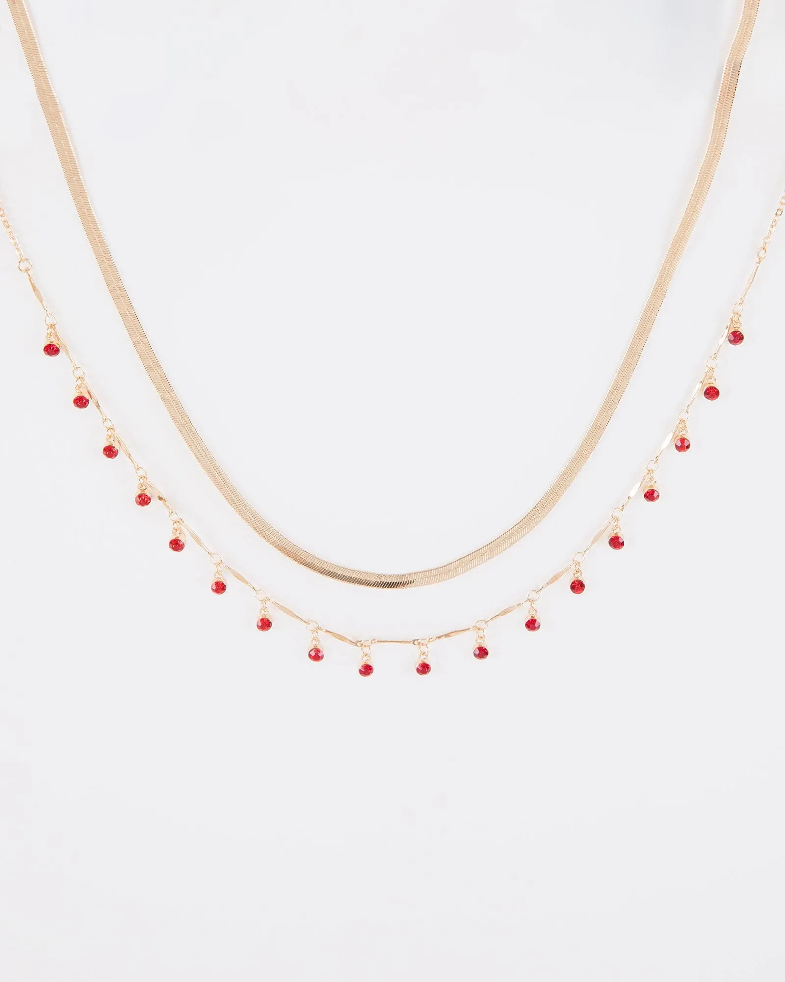 Red Stone Stack Necklace Pack sold by Collete Hayman