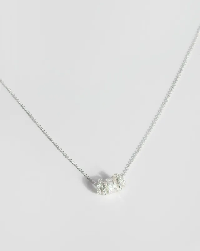 Silver Mini Diamante Textured Necklace sold by Collete Hayman