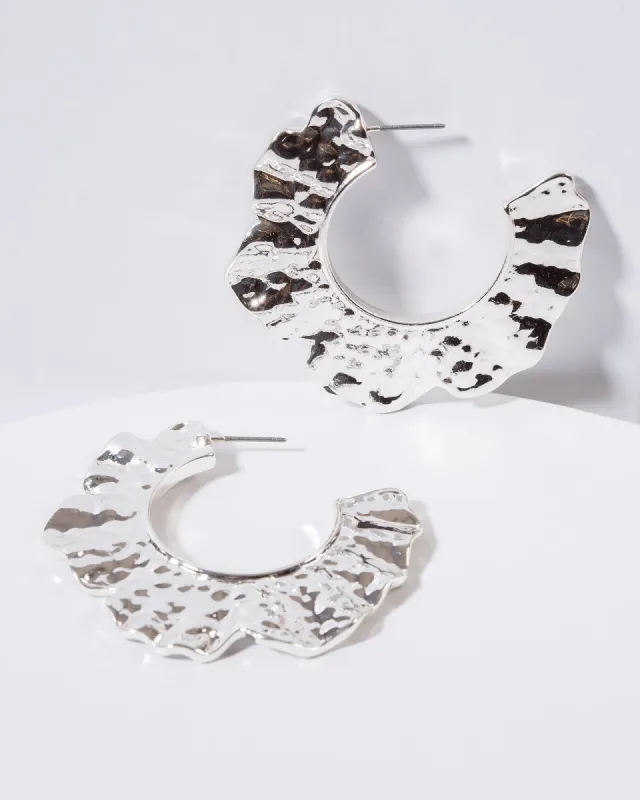 Silver Textured Around Hoop Earrings sold by Collete Hayman