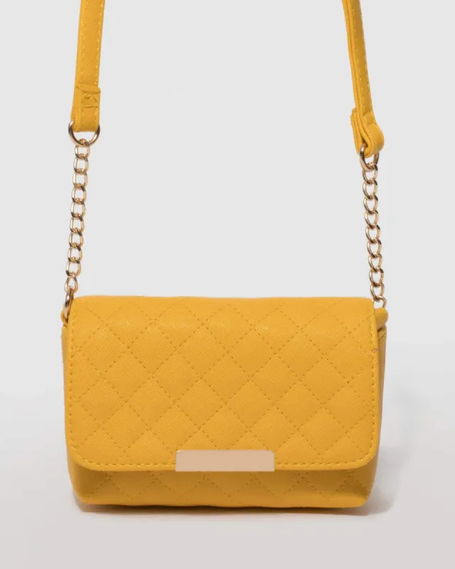 Yellow Tasha Quilt Crossbody Bag sold by Collete Hayman