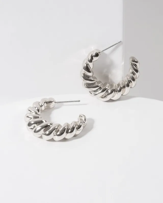Silver Twist Bubble Hoop Earrings sold by Collete Hayman