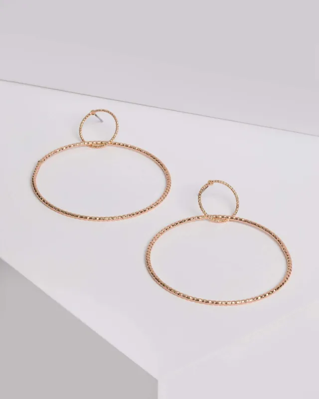 Rose Gold Double Hoop Twisted Earrings sold by Collete Hayman