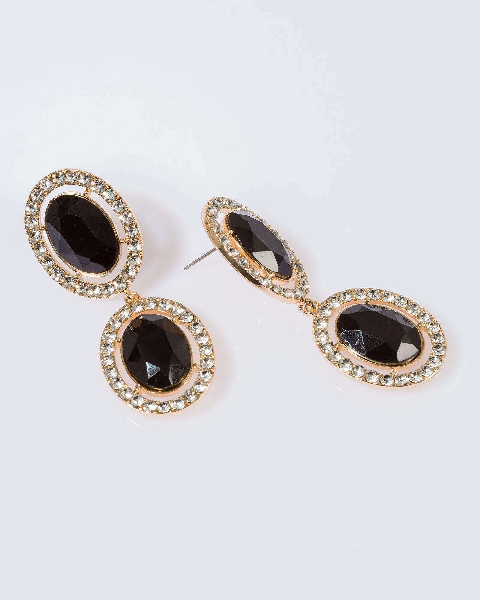 Black Framed Double Drop Earrings sold by Collete Hayman