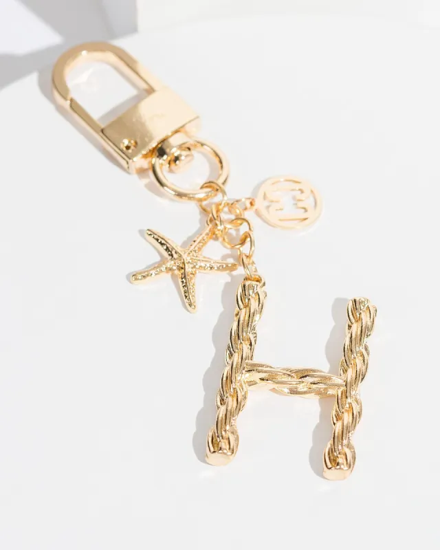 H - Gold Initial Bag Charm sold by Collete Hayman