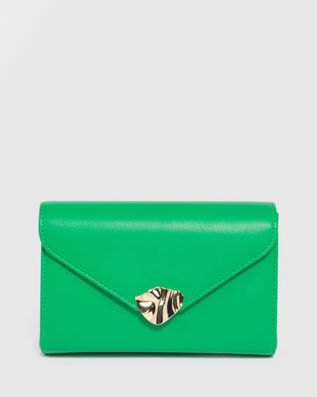Green Isidora Envelope Clutch Bag sold by Collete Hayman