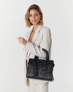 Black Ella Large Emboss Tote Bag sold by Collete Hayman