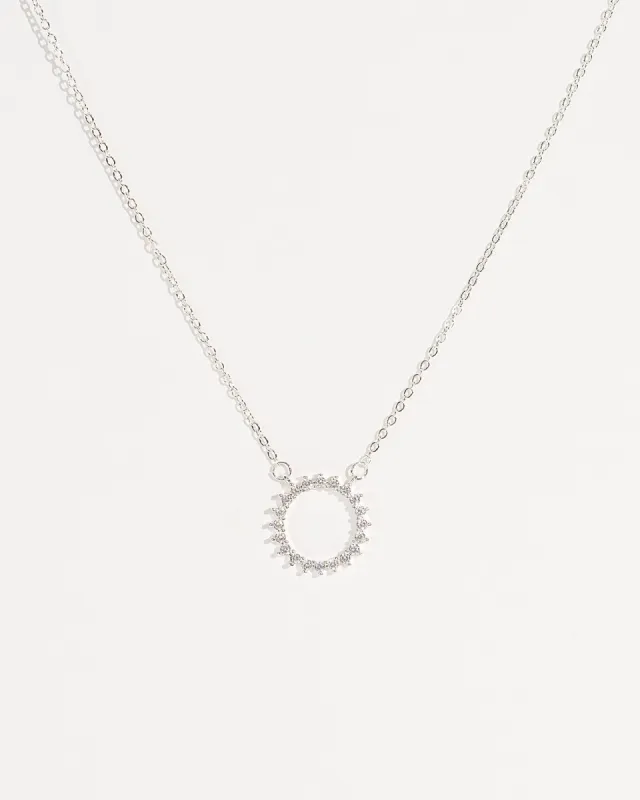 Silver Cubic Zirconia Halo Necklace sold by Collete Hayman