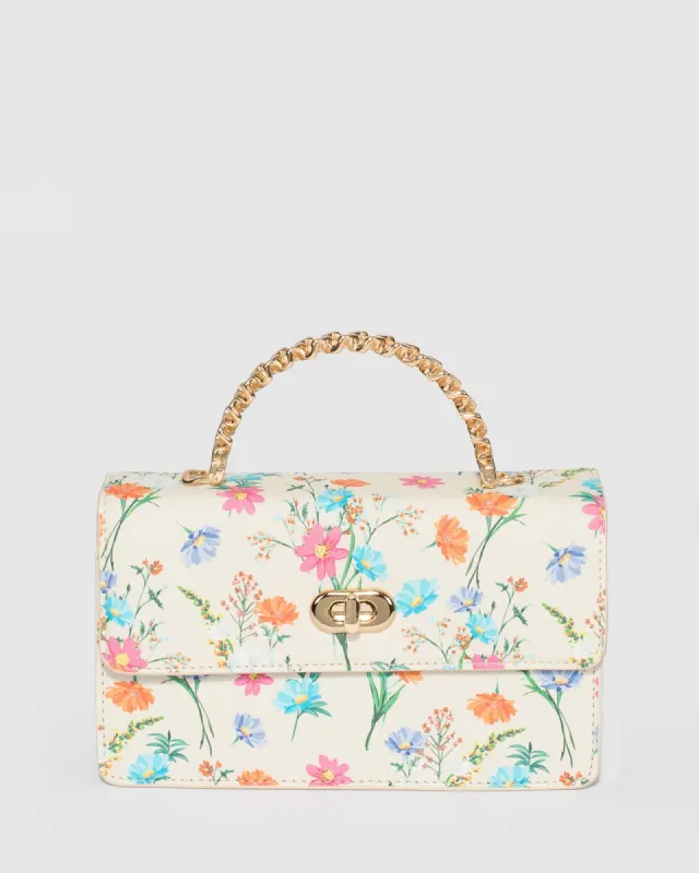 Flower Print Nynke Spring Handle Bag sold by Collete Hayman