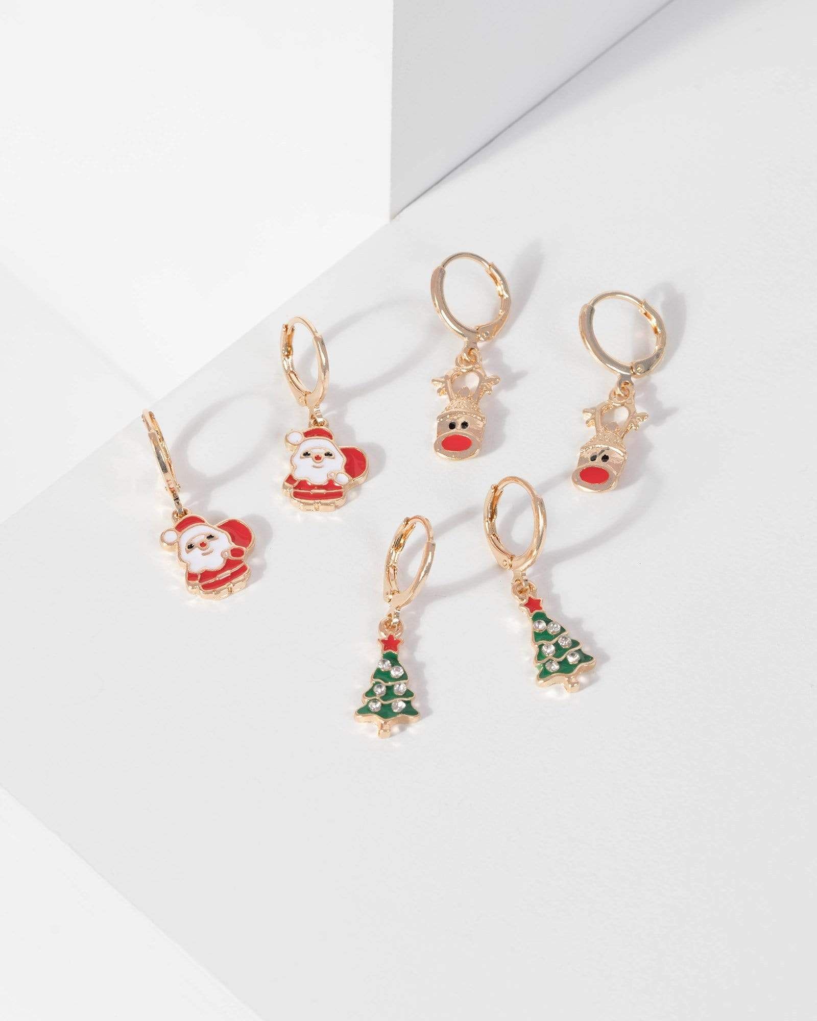 3 Pack Santa And Christmas Tree Earrings sold by Collete Hayman product image thumbnail 3
