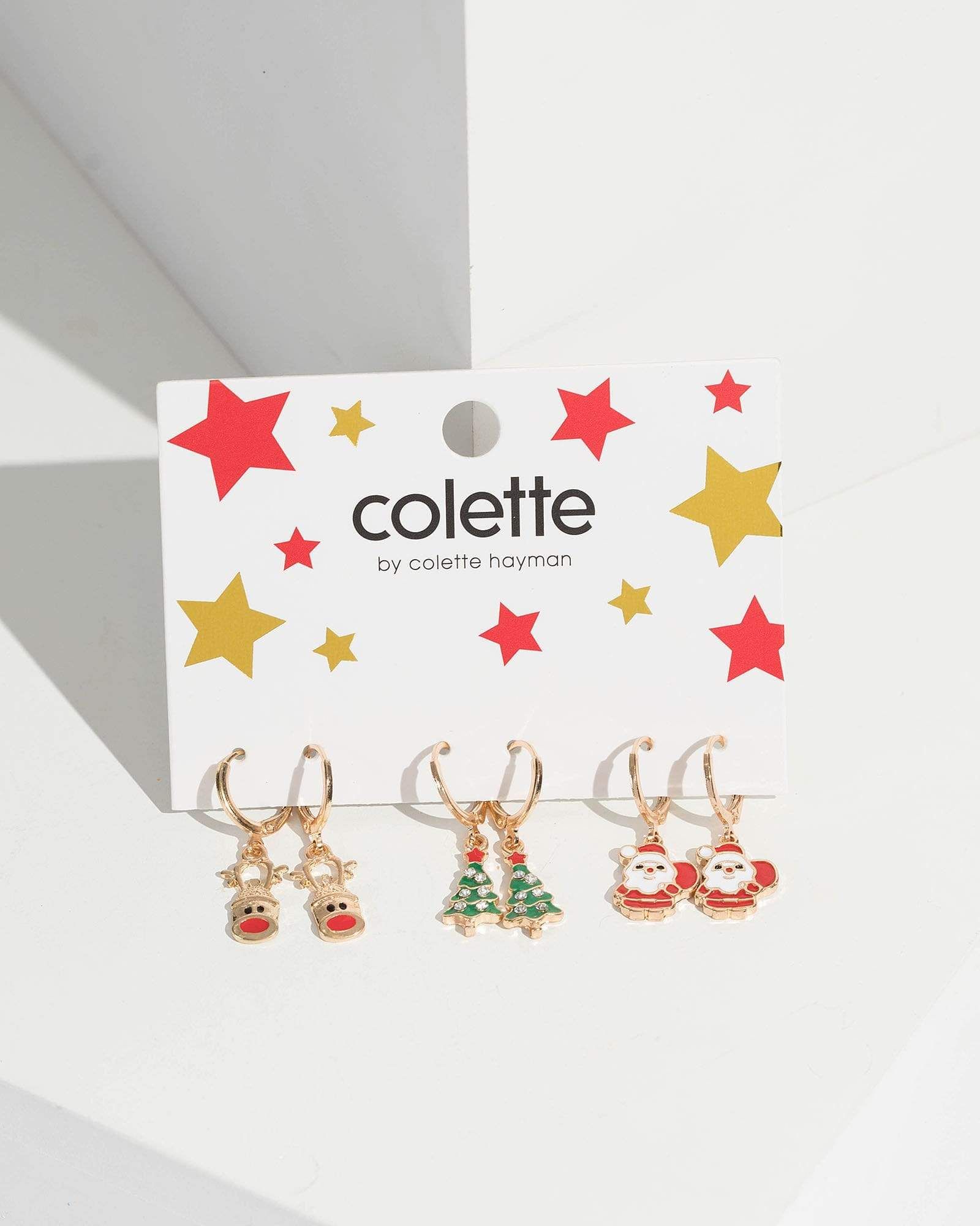 3 Pack Santa And Christmas Tree Earrings sold by Collete Hayman