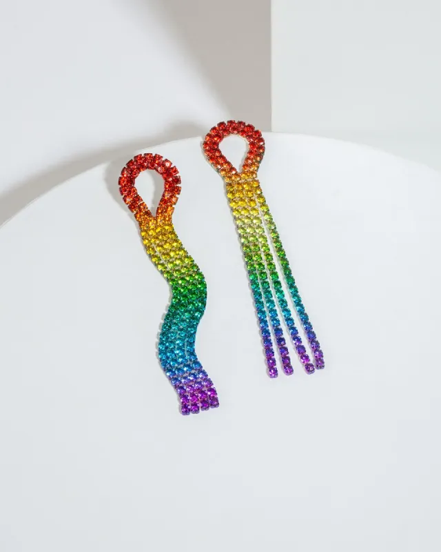 Rainbow Tassel Drop Earrings sold by Collete Hayman