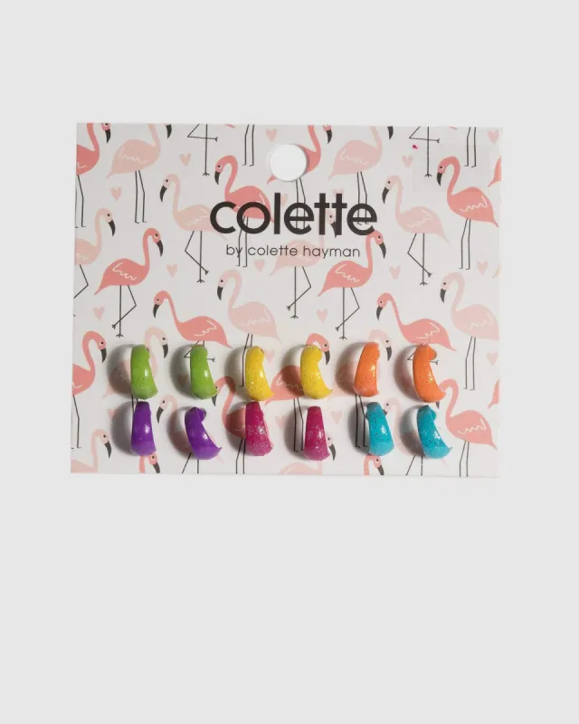 Multi Glitter Hoop Earring Set sold by Collete Hayman