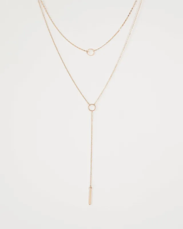 Gold Circle Choker and Lariat Fine Necklace sold by Collete Hayman