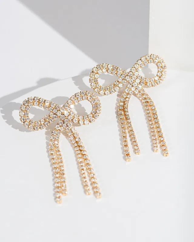 Gold Cup Chain Bow Earrings sold by Collete Hayman